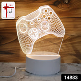 3D Illusion LED Night Lamp with Gaming Controller Design